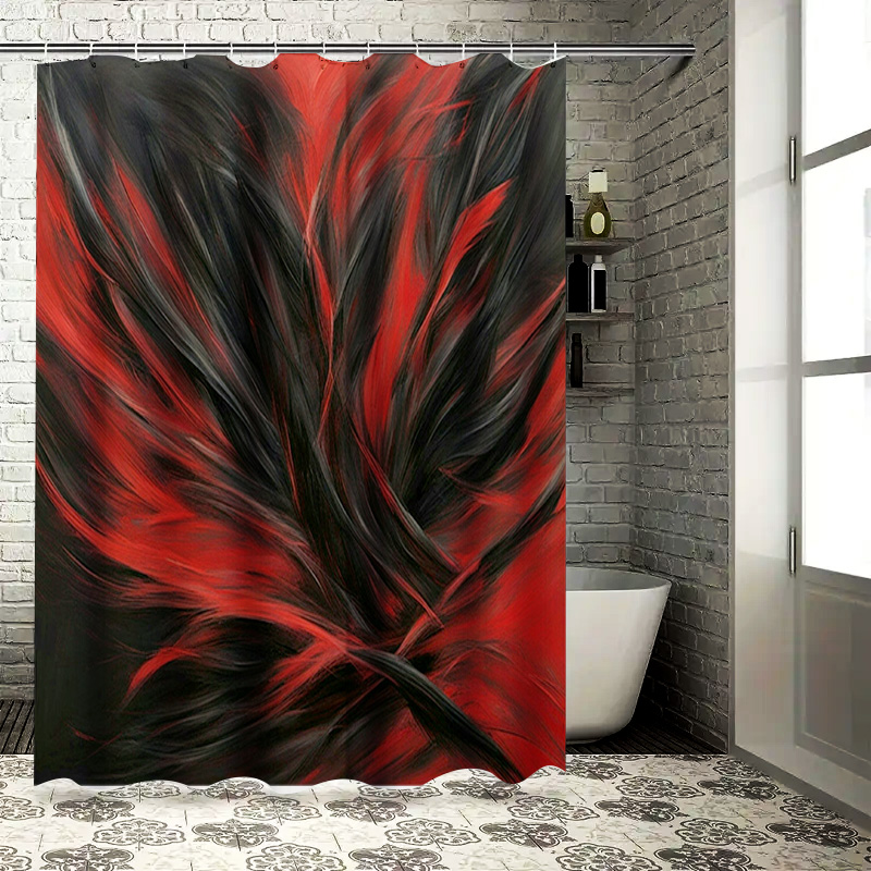 Home Bathroom Decor Ideas - Cortina de ducha con estampado abstracto