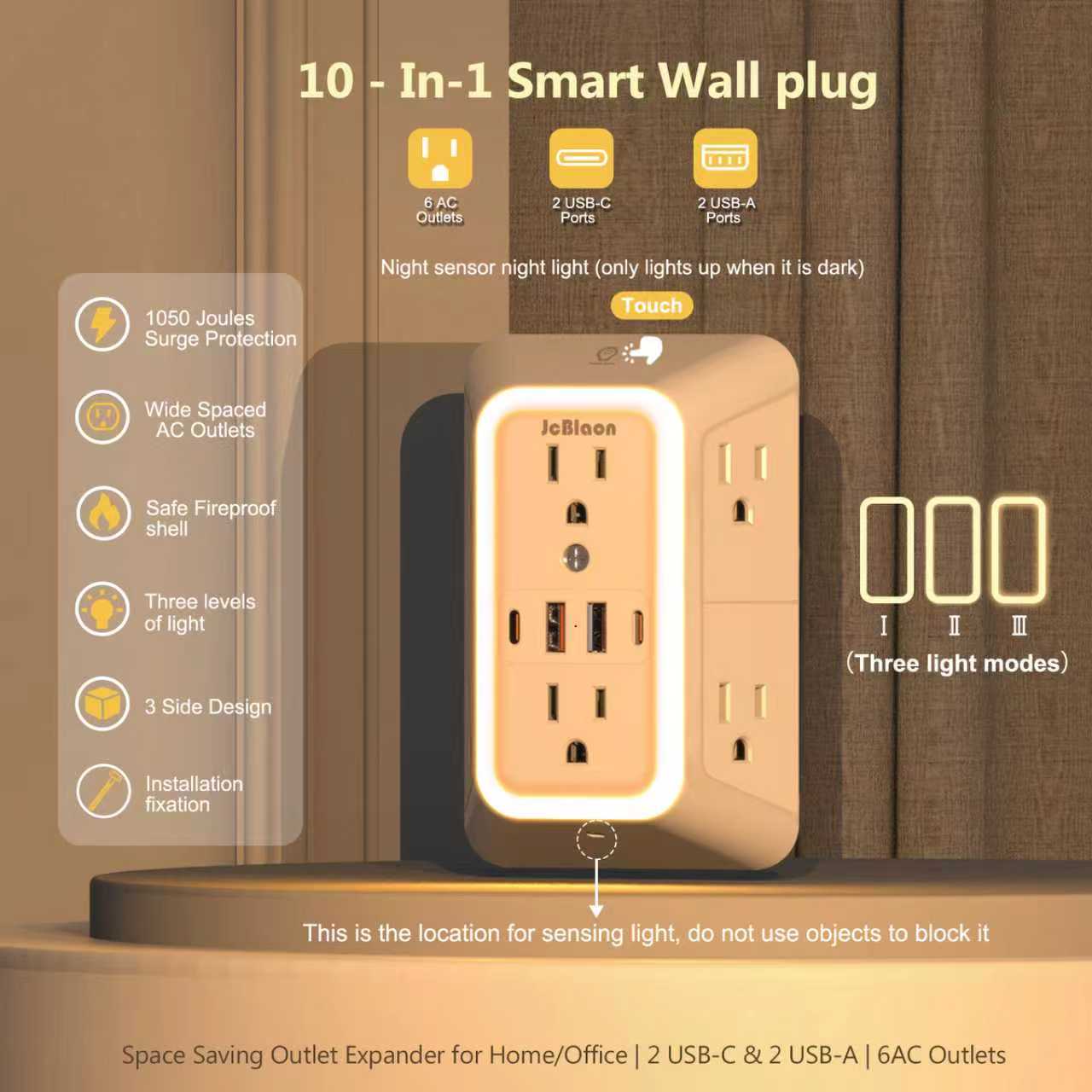 Home Outlet Bathroom - Enchufe de Pared USB C con