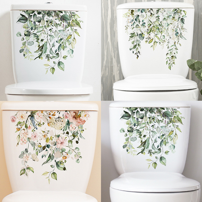 Home Bathroom Remodel - Pegatinas de hojas de plantas verdes
