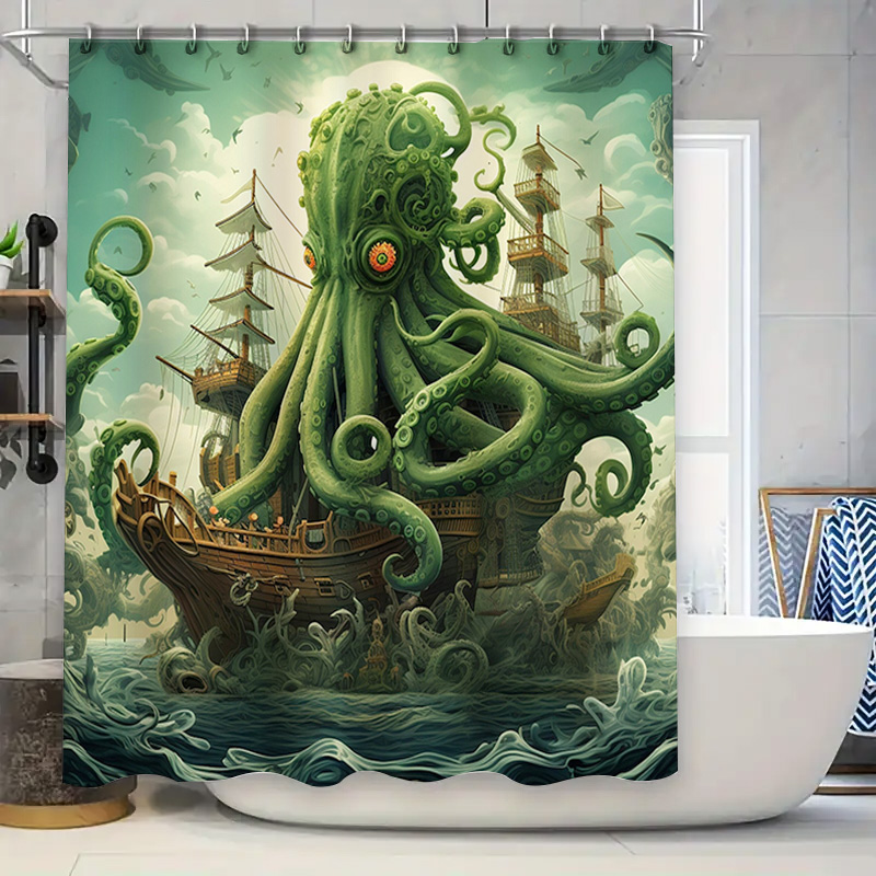 Home Bathroom Decor Ideas - Cortina de ducha de barco de