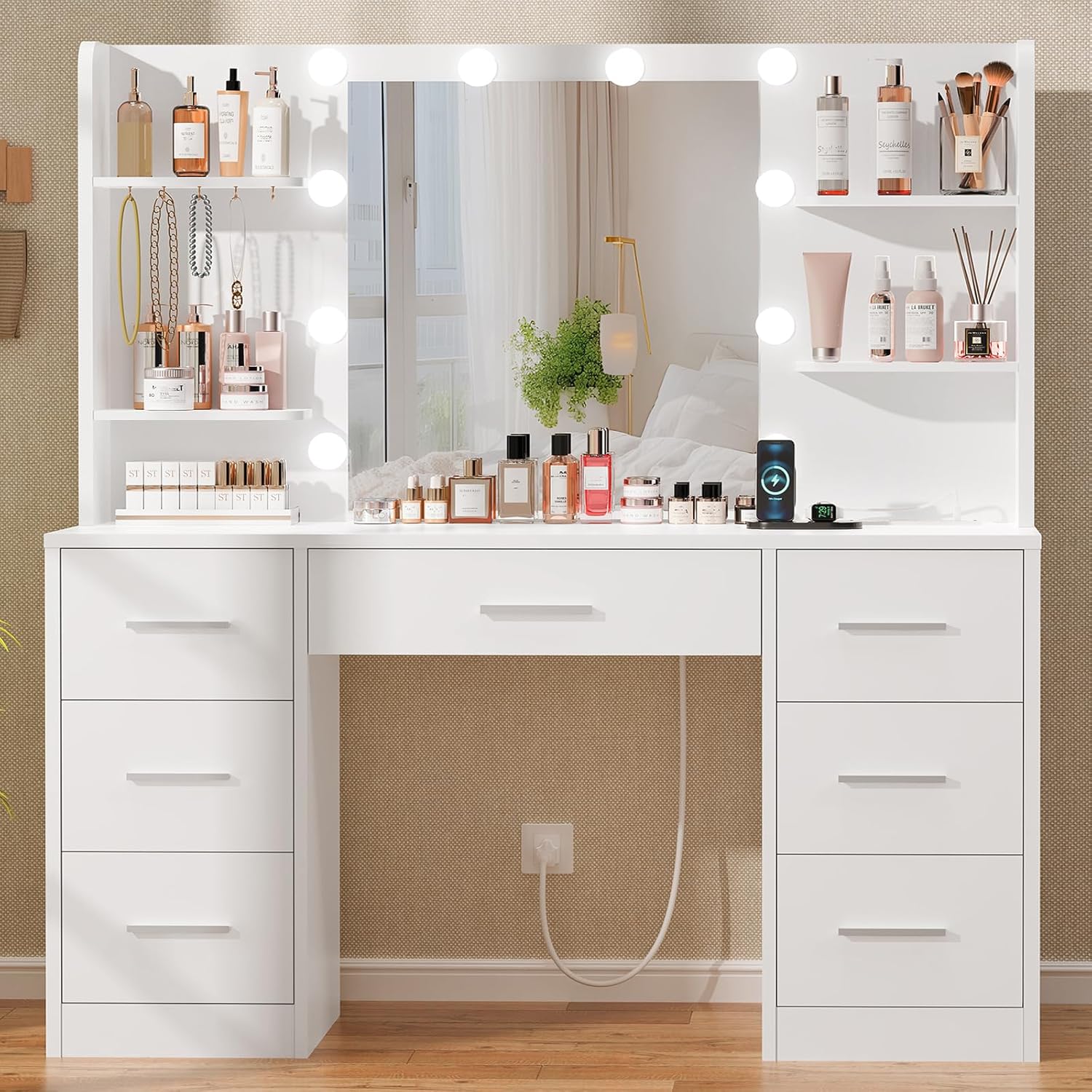 Home Outlet Bathroom - Mueble de tocador grande con espejo