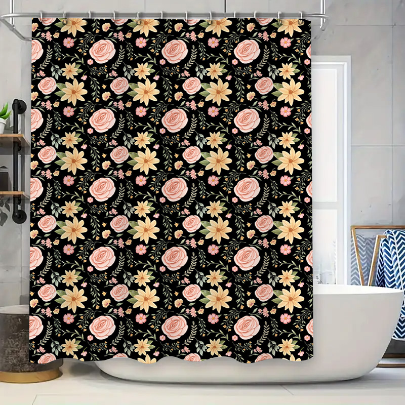 Home Bathroom Remodel - Cortina de ducha con estampado blanco