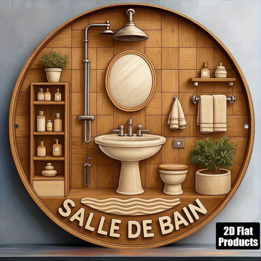 Home Bathroom Wall Decor - CIFBUY Decoración de pared redonda de