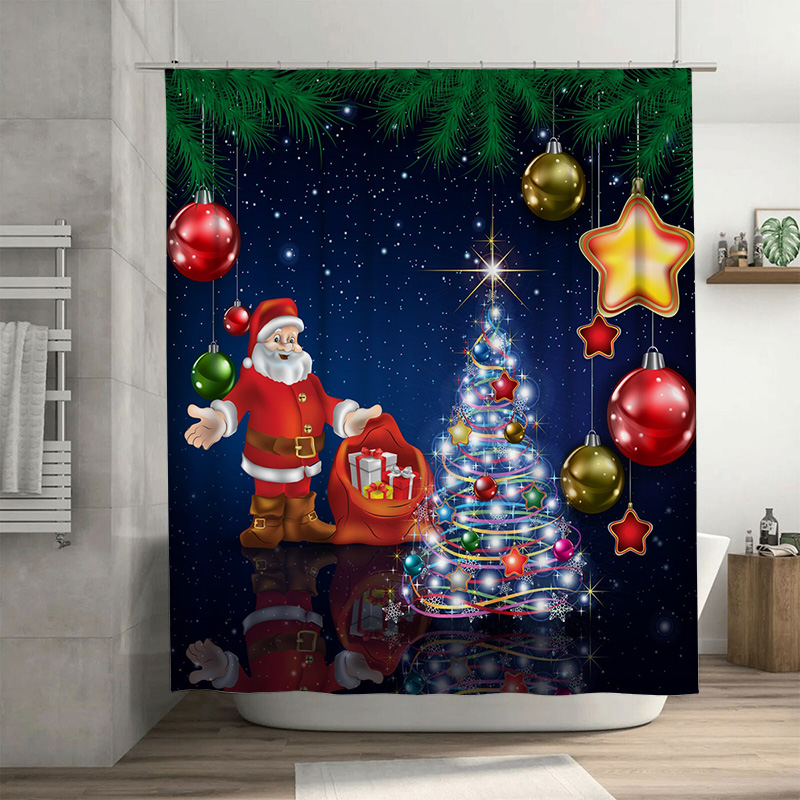 Home Bathroom Decor Ideas - TU-cortina de ducha navideña de Papá