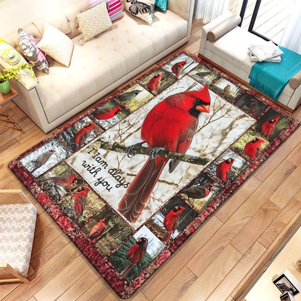 Home Bathroom Quotes - Alfombra Rústica con Estampado de Pájaro