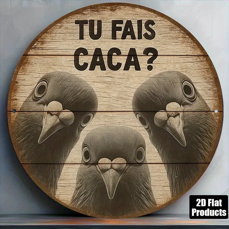 Home Bathroom Quotes - Divertida Placa Redonda de Metal con