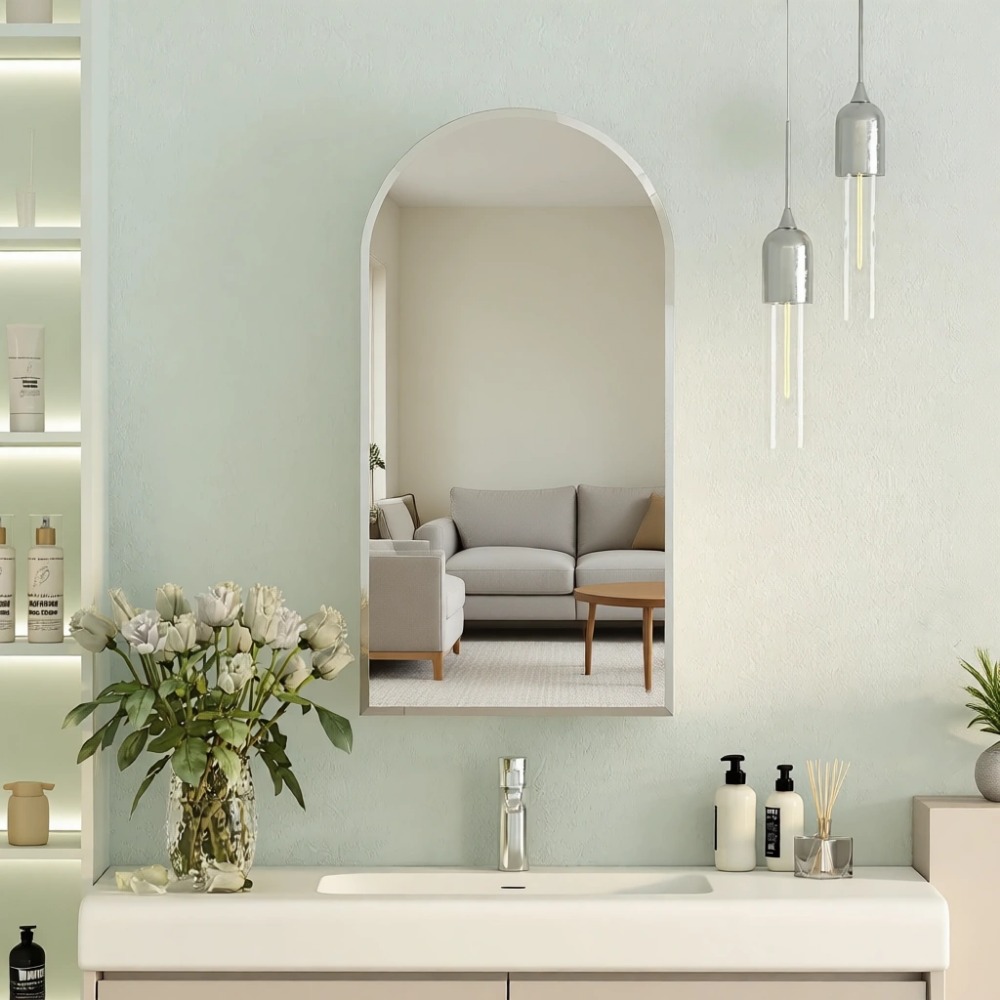 Bathroom Cabinet Mirror - Botiquín Arqueado Empotrado con Espejo y