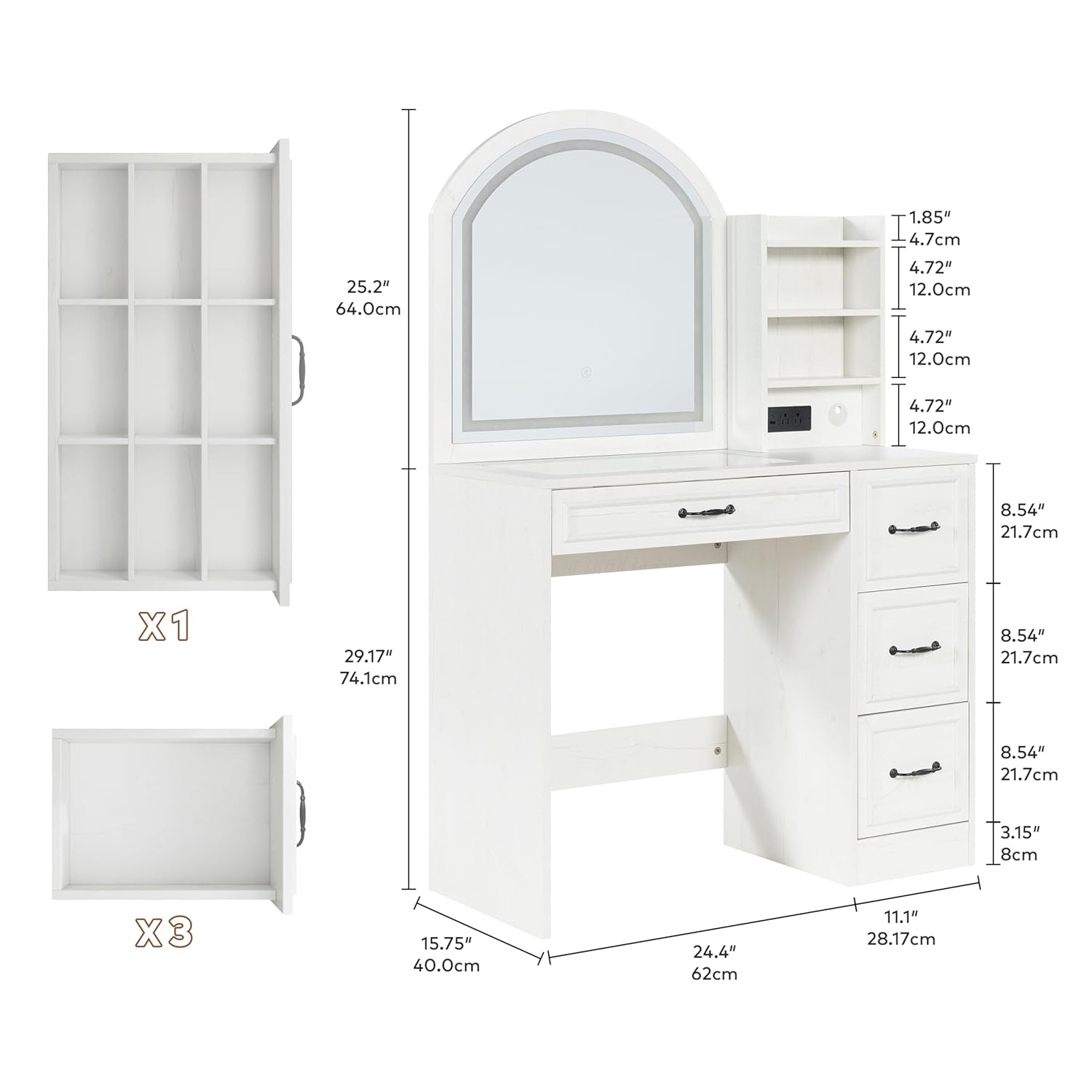 Mesa de tocador moderna con es - Home Outlet Bathroom reseña y precio