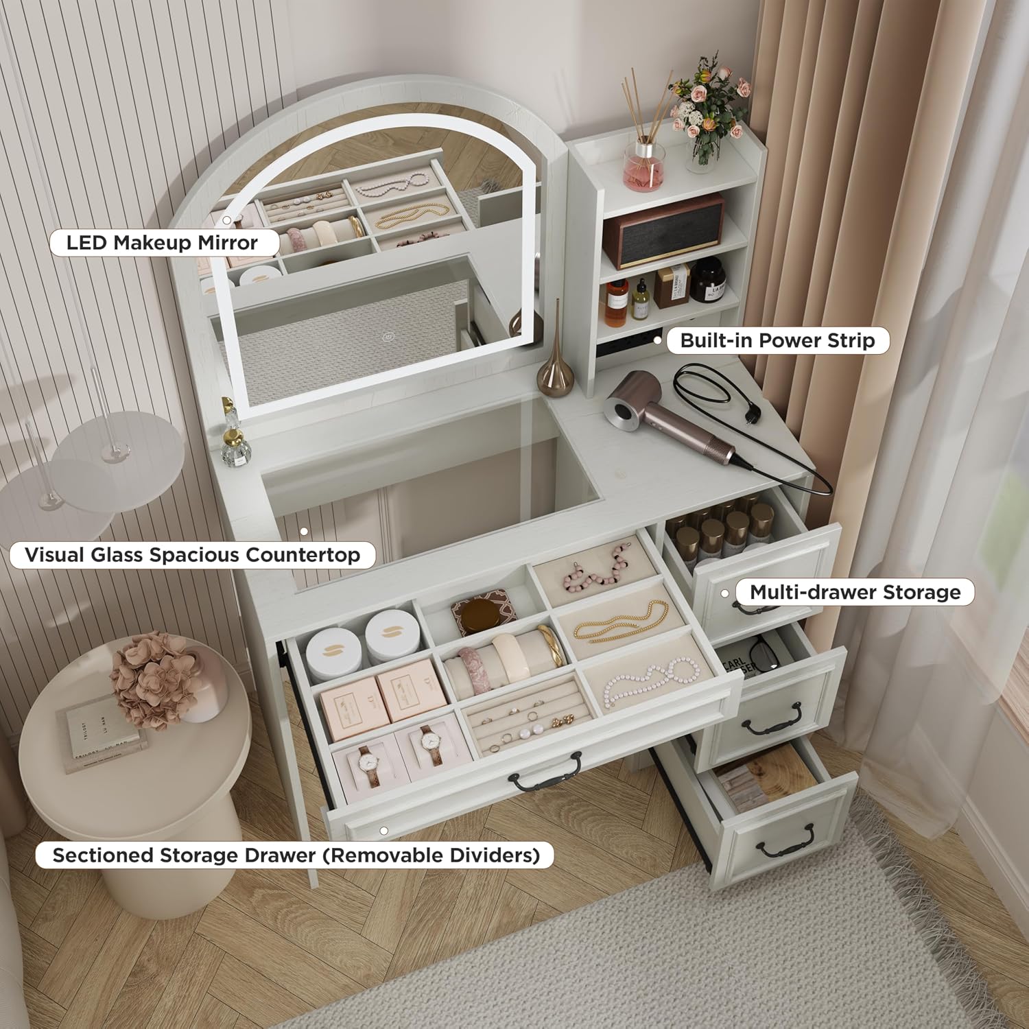 Mesa de tocador moderna con es - Home Outlet Bathroom reseña y precio