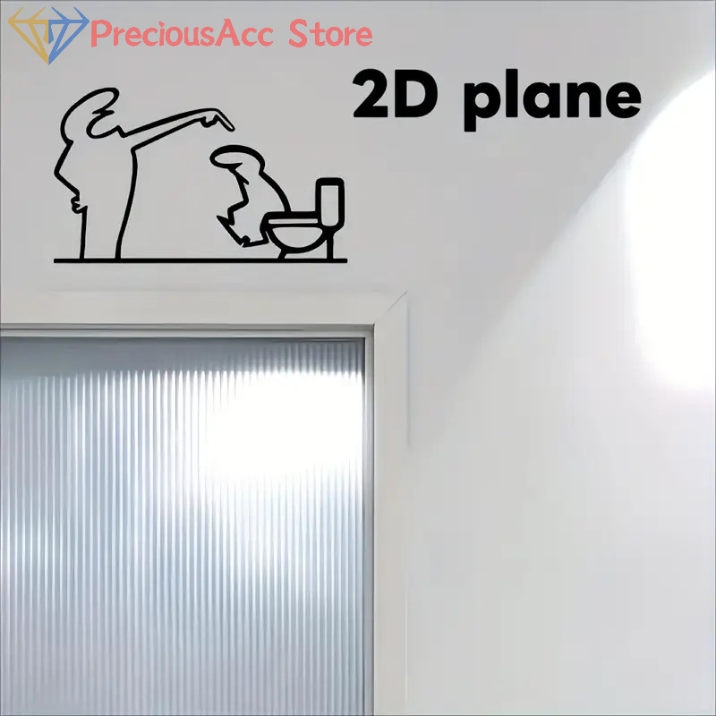 La Linea-pegatinas minimalista - Home Bathroom Door Design reseña y precio