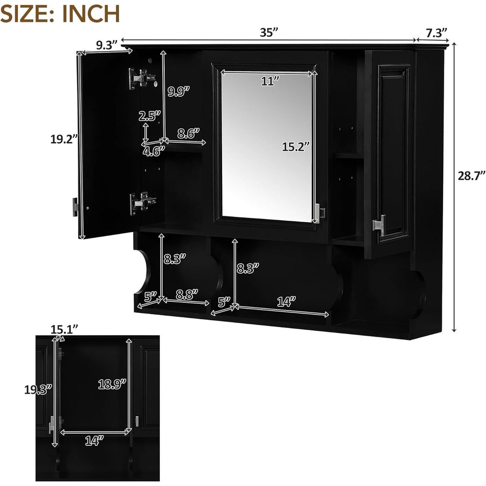 Gabinete de Baño con Espejo, B - Bathroom Cabinet Mirror reseña y precio