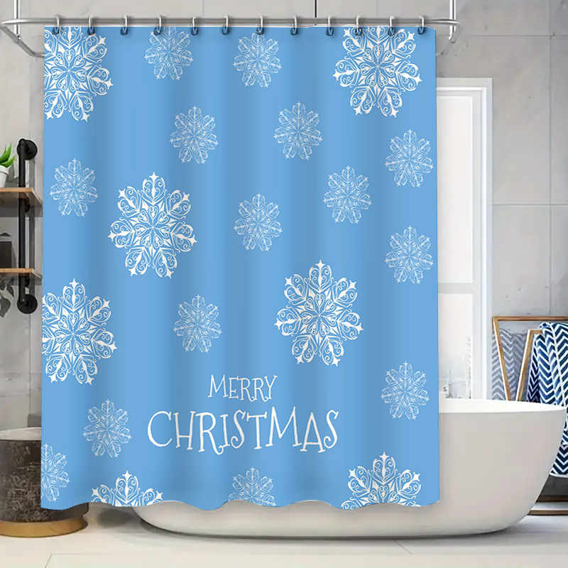Cortina de ducha navideña con  - Home Bathroom Decor Ideas reseña y precio