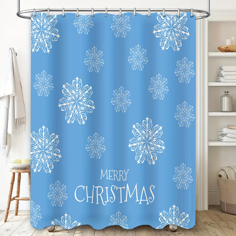 Cortina de ducha navideña con  - Home Bathroom Decor Ideas reseña y precio