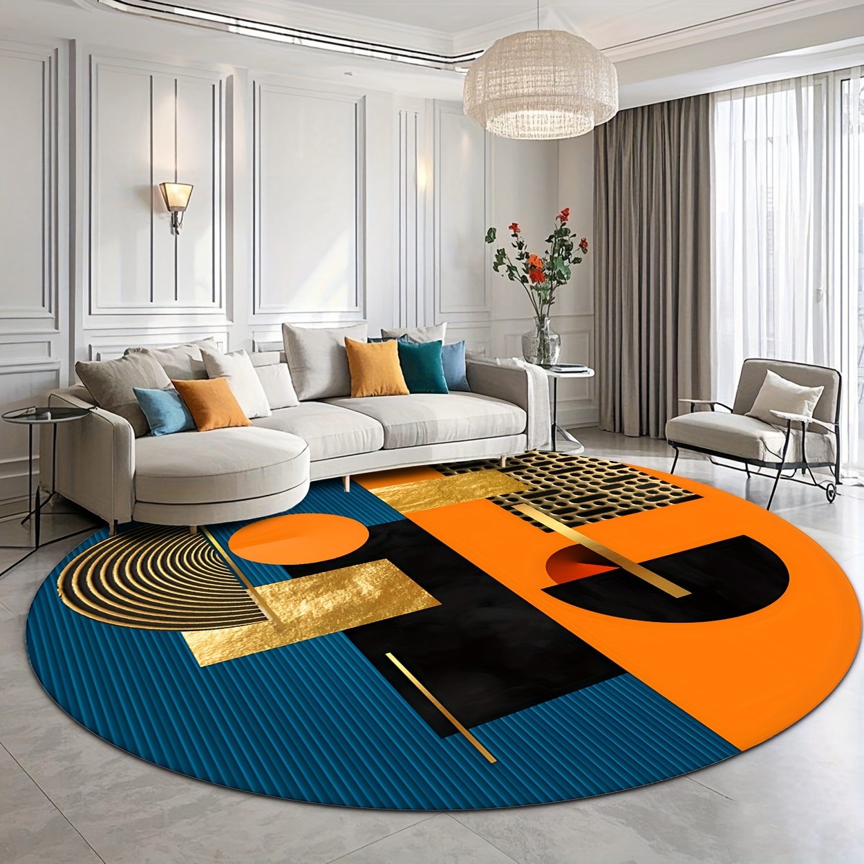 Alfombra Redonda de Lujo con D - Home Bathroom Door Design reseña y precio