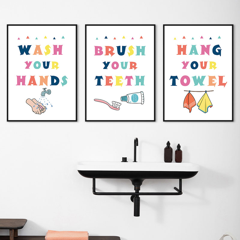 Arte de pared de baño colorido - Home Bathroom Quotes reseña y precio