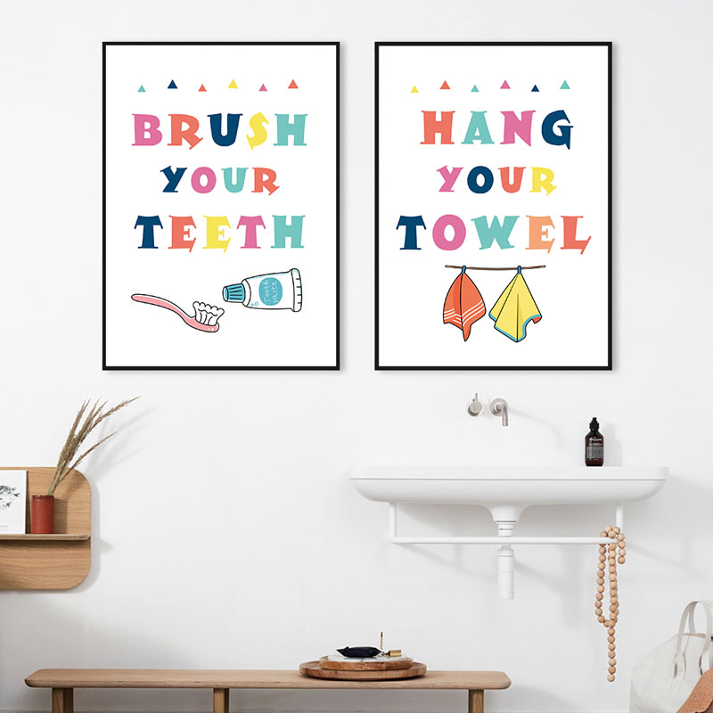 Arte de pared de baño colorido - Home Bathroom Quotes reseña y precio