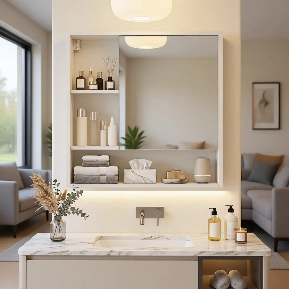 Gabinete de Baño con Espejo, M - Bathroom Cabinet Mirror reseña y precio