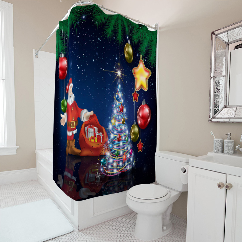 TU-cortina de ducha navideña d - Home Bathroom Decor Ideas reseña y precio