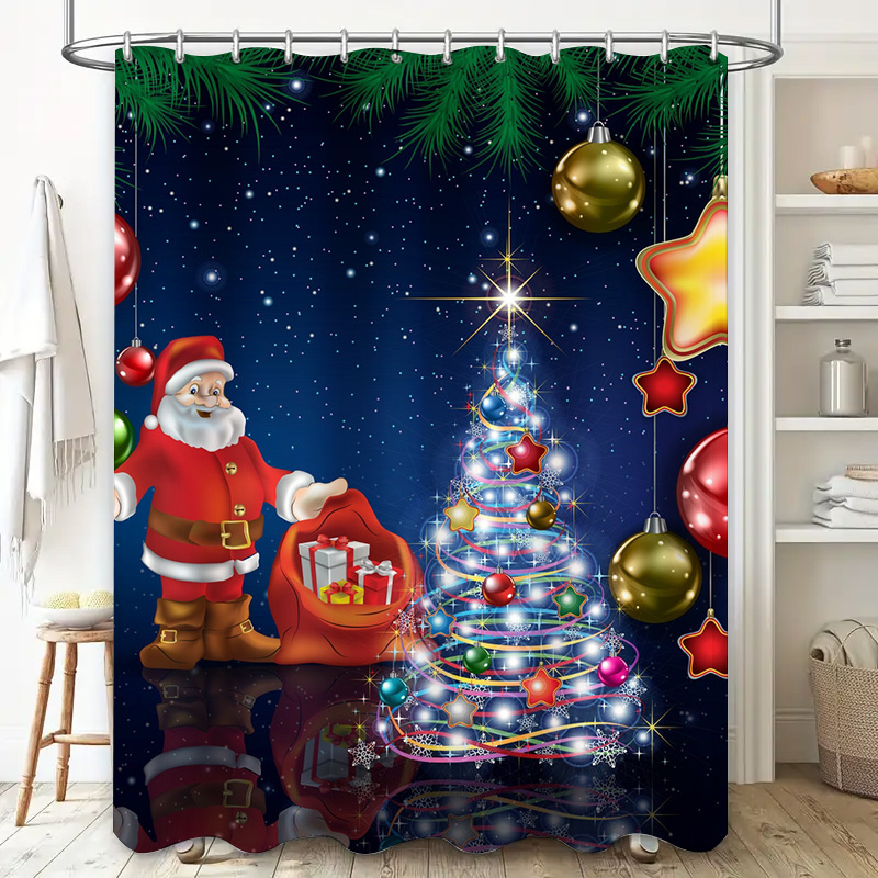TU-cortina de ducha navideña d - Home Bathroom Decor Ideas reseña y precio