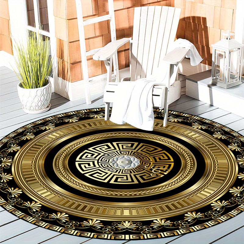 Alfombra Redonda con Patrón Gr - Home Bathroom Door Design reseña y precio
