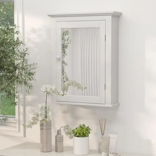 Botiquín blanco con espejo, al - Bathroom Cabinet Mirror reseña y precio
