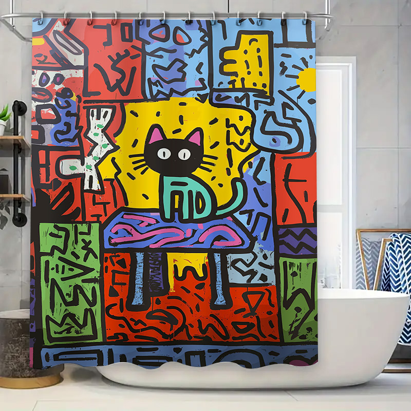 Cortina de ducha con grafiti d - Home Bathroom Remodel reseña y precio