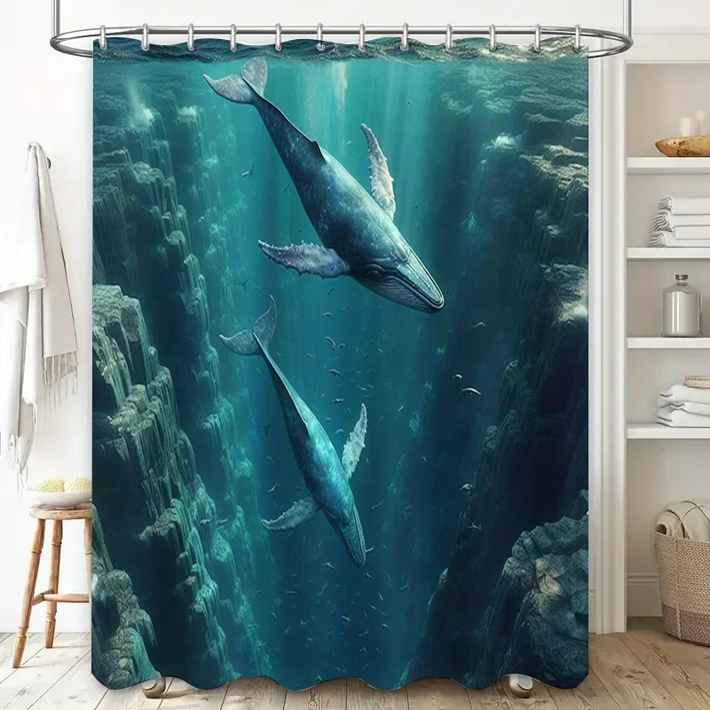 Cortina de ducha de ballena im - Home Bathroom Remodel reseña y precio