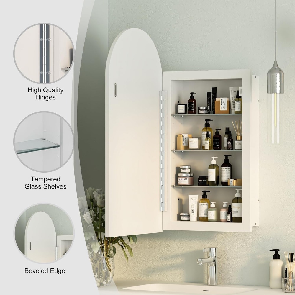Botiquín Arqueado Empotrado co - Bathroom Cabinet Mirror reseña y precio