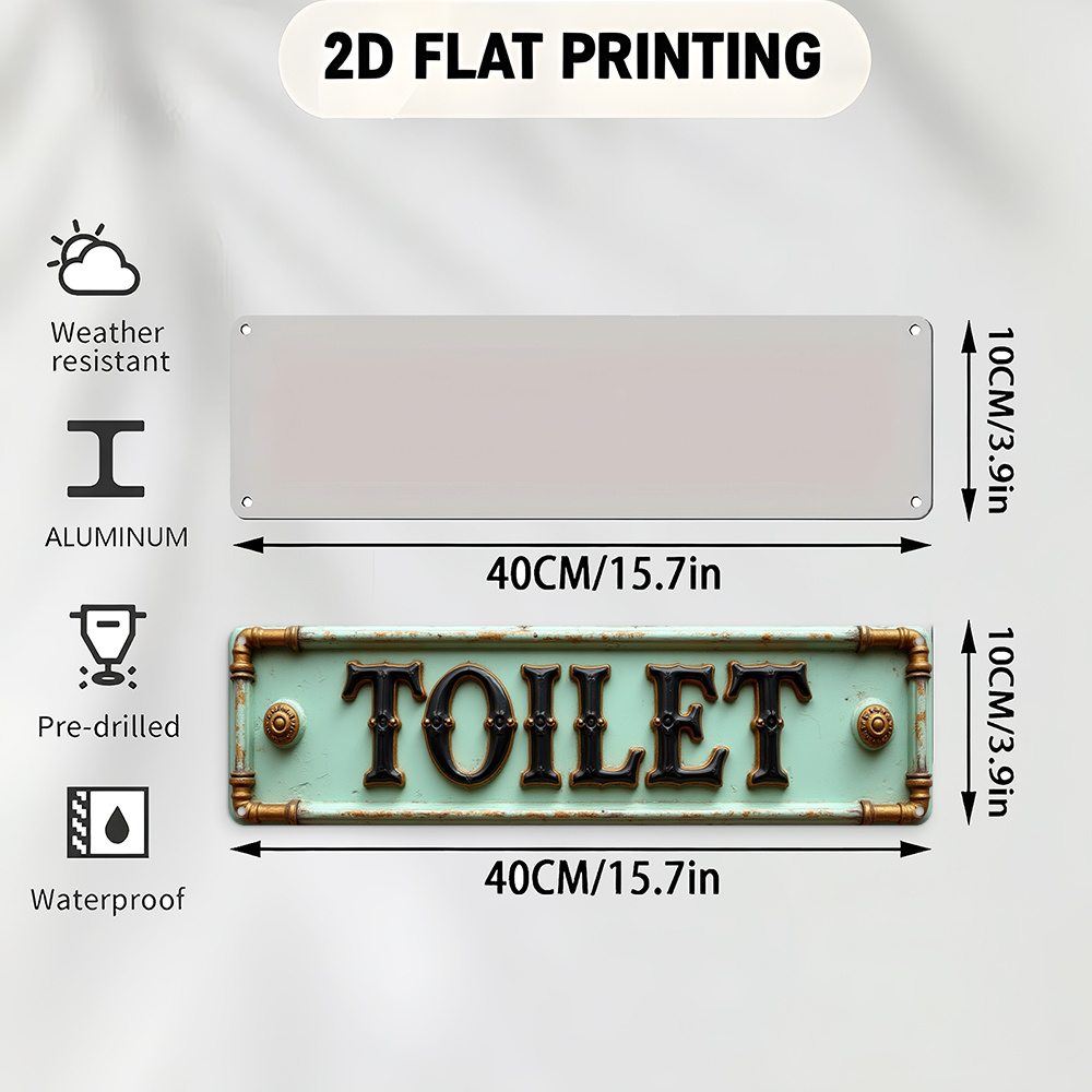 Letrero de inodoro plano y vin - Home Bathroom Decor reseña y precio