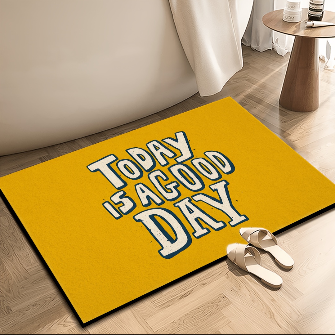 Alfombra amarilla para puerta  - Home Bathroom Quotes reseña y precio